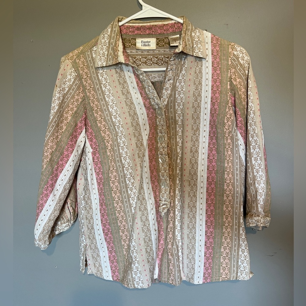 Baxter & Wells Button-Up Blouse Size Small - Picture 2 of 6